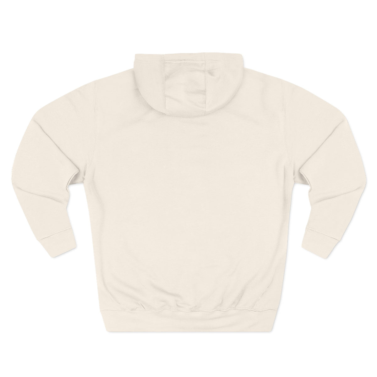 Karak House Text Embroidered Three-Panel Fleece Hoodie-Beige