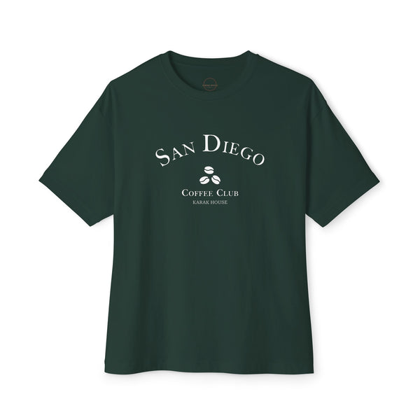 San Diego Coffee Club Unisex Oversized Boxy Tee - Green