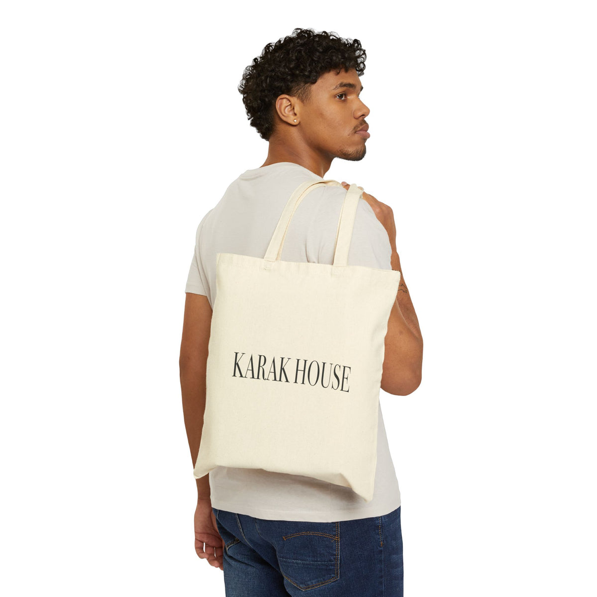 Karak House Letters Cotton Canvas Tote Bag