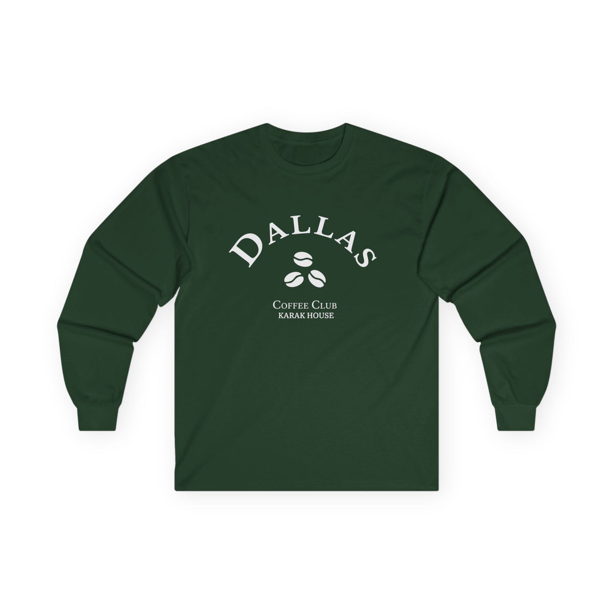 Dallas Coffee Club Cotton Long Sleeve Tee - Green