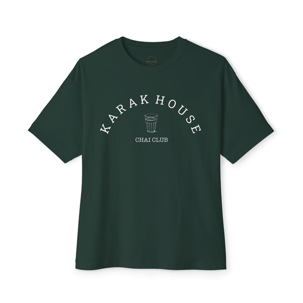 Karak House Chai Club Unisex Oversized Boxy Tee - Green