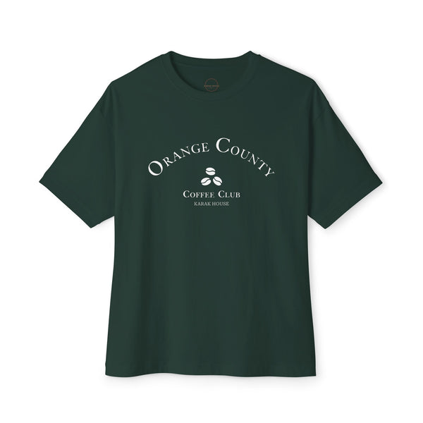 Orange County Coffee Club Unisex Oversized Boxy Tee - Green